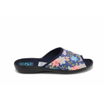 Сини дамски чехли, текстилна материя - ежедневни обувки за лятото N 100023348