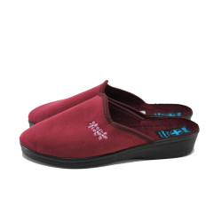 Винени анатомични домашни чехли, текстилна материя - равни обувки за есента и зимата N 100023800