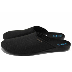 Сини анатомични домашни чехли, текстилна материя - ежедневни обувки за есента и зимата N 100023820