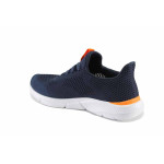Сини мъжки маратонки, текстилна материя - ежедневни обувки за пролетта и лятото N 100022773