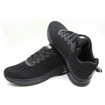 Черни мъжки маратонки, текстилна материя - спортни обувки за пролетта и лятото N 100022856