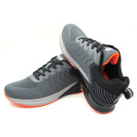 Сиви мъжки маратонки, текстилна материя - спортни обувки за пролетта и лятото N 100022852