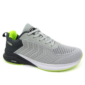 Сиви мъжки маратонки, текстилна материя - спортни обувки за пролетта и лятото N 100022843