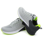 Сиви мъжки маратонки, текстилна материя - спортни обувки за пролетта и лятото N 100022843