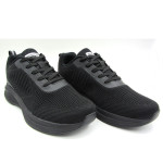 Черни мъжки маратонки, текстилна материя - всекидневни обувки за пролетта и лятото N 100022859