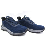 Тъмносини мъжки маратонки, текстилна материя - всекидневни обувки за пролетта и лятото N 100022851