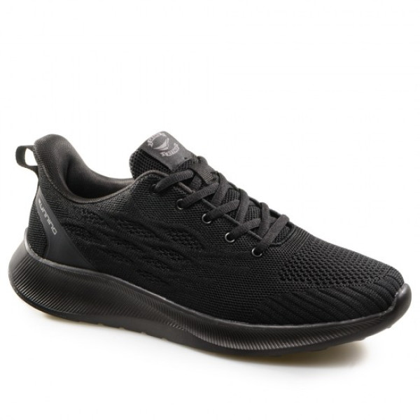 Черни мъжки маратонки, текстилна материя - спортни обувки за пролетта и лятото N 100023046