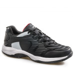 Черни мъжки маратонки, здрава еко-кожа - спортни обувки за пролетта и лятото N 100023050