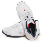 Бели мъжки маратонки, здрава еко-кожа - спортни обувки за пролетта и лятото N 100023051