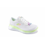 Бели дамски маратонки, текстилна материя - спортни обувки за пролетта и лятото N 100022781