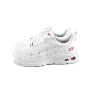 Бели дамски маратонки, текстилна материя - спортни обувки за пролетта и лятото N 100022792