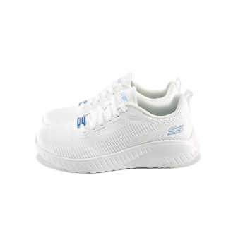 Бели спортни дамски обувки, текстилна материя - спортни обувки за пролетта и лятото N 100022794