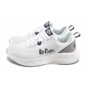 Бели анатомични дамски маратонки, текстилна материя - спортни обувки за лятото N 100023426