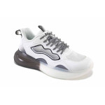 Бели мъжки маратонки, текстилна материя - спортни обувки за пролетта и лятото N 100023431
