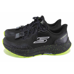 Черни анатомични мъжки маратонки, текстилна материя - спортни обувки за есента и зимата N 100023533