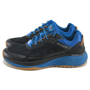 Черни анатомични мъжки маратонки, текстилна материя - спортни обувки за есента и зимата N 100023703