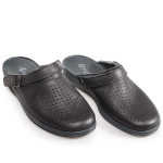 Черни сабо, естествена кожа - всекидневни обувки за целогодишно ползване N 100022869