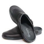 Черни сабо, естествена кожа - всекидневни обувки за целогодишно ползване N 100022869