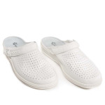 Бели сабо, естествена кожа - ежедневни обувки за целогодишно ползване N 100022870