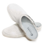 Бели сабо, естествена кожа - ежедневни обувки за целогодишно ползване N 100022870