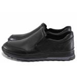 Черни мъжки обувки, естествена кожа - всекидневни обувки за пролетта и лятото N 100022649