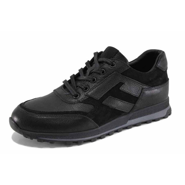 Черни мъжки обувки, естествена кожа - елегантни обувки за пролетта и лятото N 100022650