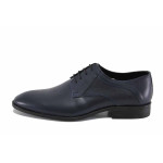 Сини официални мъжки обувки, естествена кожа - официални обувки за целогодишно ползване N 100022941