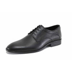 Черни официални мъжки обувки, естествена кожа - елегантни обувки за целогодишно ползване N 100022942