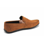 Кафяви дамски мокасини, естествен велур - ежедневни обувки за пролетта и лятото N 100023407