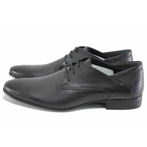 Черни анатомични официални мъжки обувки, естествена кожа - официални обувки за есента и зимата N 100023558