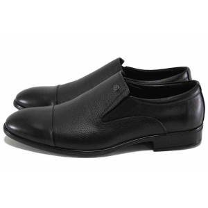 Черни анатомични мъжки обувки, естествена кожа - всекидневни обувки за есента и зимата N 100023559