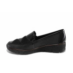 Черни дамски обувки с равна подметка, естествена кожа и еко-кожа - всекидневни обувки за пролетта и лятото N 100022666
