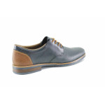 Сини мъжки обувки, естествена кожа - всекидневни обувки за пролетта и лятото N 100022696
