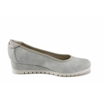 Бежови дамски обувки с платформа, качествен еко-велур - всекидневни обувки за пролетта и лятото N 100022703