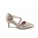 Розови дамски сандали, здрава еко-кожа - елегантни обувки за пролетта и лятото N 100022721