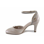 Розови дамски сандали, здрава еко-кожа - официални обувки за пролетта и лятото N 100022722