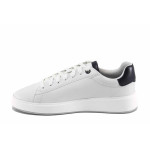 Бели мъжки спортни обувки, здрава еко-кожа - спортни кецове за пролетта и лятото N 100022730
