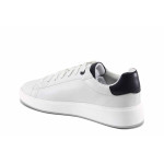 Бели мъжки спортни обувки, здрава еко-кожа - спортни кецове за пролетта и лятото N 100022730
