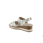 Бели дамски сандали, естествена кожа - всекидневни обувки за пролетта и лятото N 100022780
