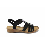 Черни дамски сандали, здрава еко-кожа - всекидневни обувки за лятото N 100022828