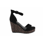 Черни дамски сандали, естествен велур - всекидневни обувки за лятото N 100022833
