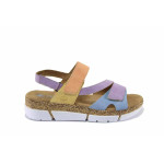 Лилави дамски сандали, здрава еко-кожа - ежедневни обувки за пролетта и лятото N 100022872