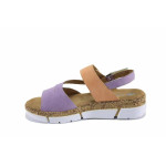 Лилави дамски сандали, здрава еко-кожа - ежедневни обувки за пролетта и лятото N 100022872