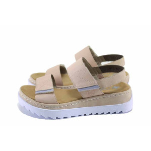 Розови дамски сандали, естествена кожа - всекидневни обувки за лятото N 100022881