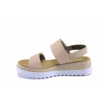 Розови дамски сандали, естествена кожа - всекидневни обувки за лятото N 100022881