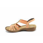 Оранжеви дамски сандали, здрава еко-кожа - всекидневни обувки за лятото N 100022901