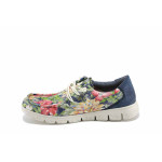 Сини дамски мокасини, еко-кожа и текстилна материя - всекидневни обувки за пролетта и лятото N 100022903