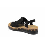 Черни дамски сандали, здрава еко-кожа - всекидневни обувки за пролетта и лятото N 100022912