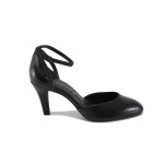 Черни дамски обувки с висок ток, здрава еко-кожа - официални обувки за лятото N 100022936