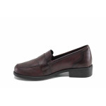 Винени дамски обувки с равна подметка, естествена кожа - всекидневни обувки за пролетта и лятото N 100022993